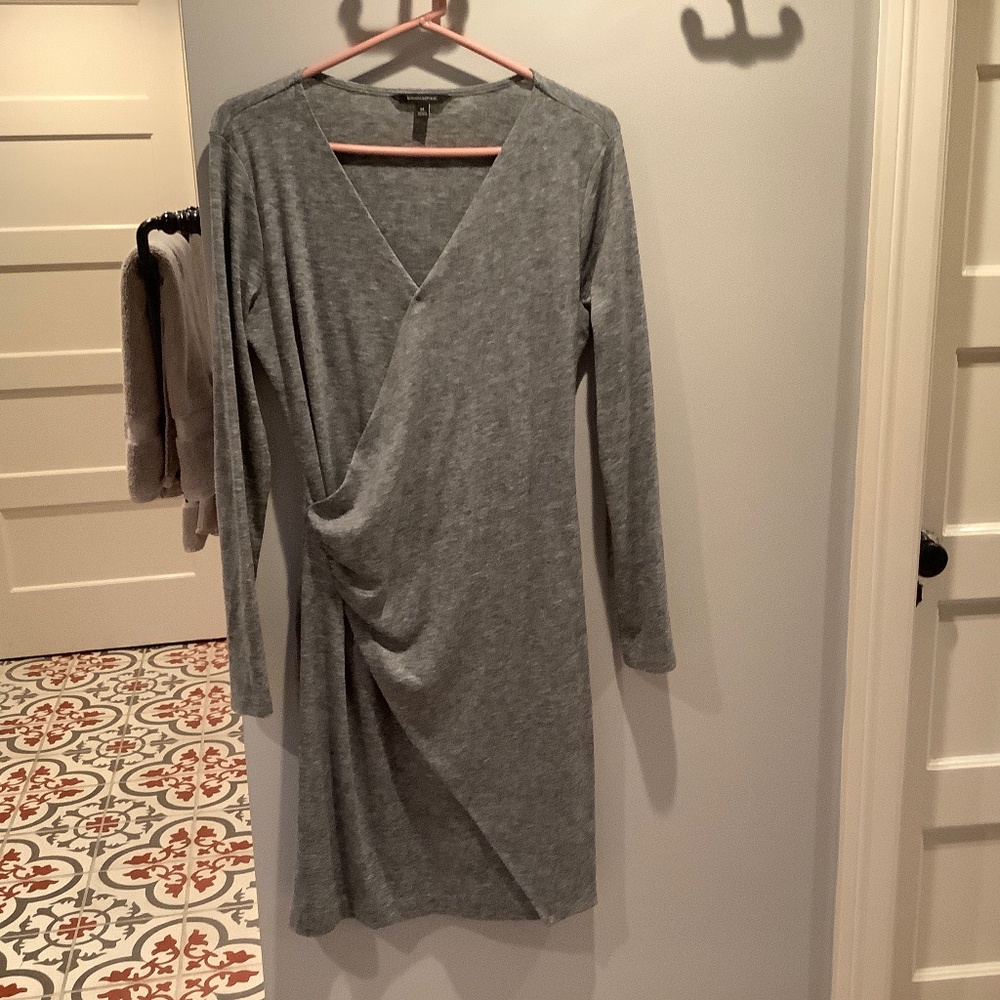 Banana Republic grey wrap dress-size M